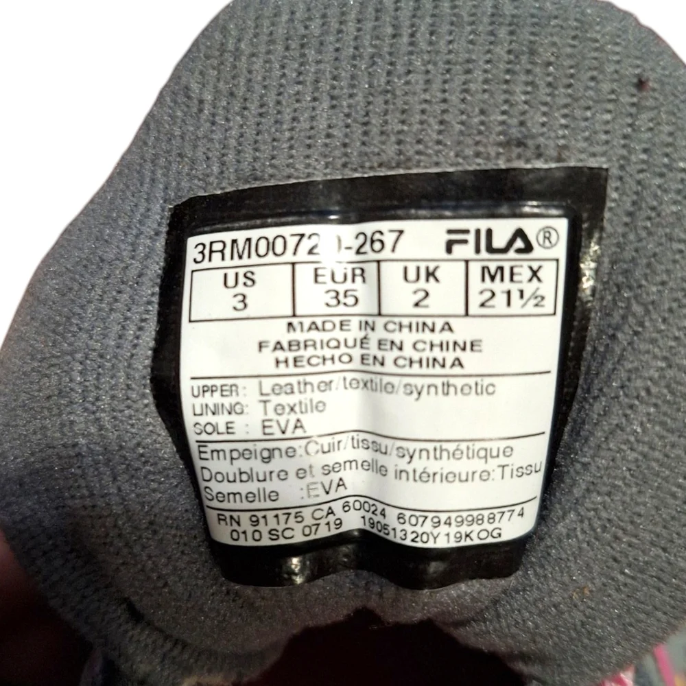 NWT Fila KIDS Pink and Yellow Athletic Shoes - Picture 4 of 5